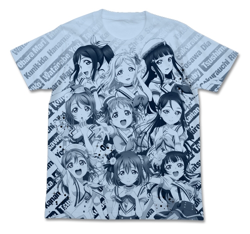 ラブライブ!サンシャイン!! オールプリントTシャツ/LIGHT BLUE-S