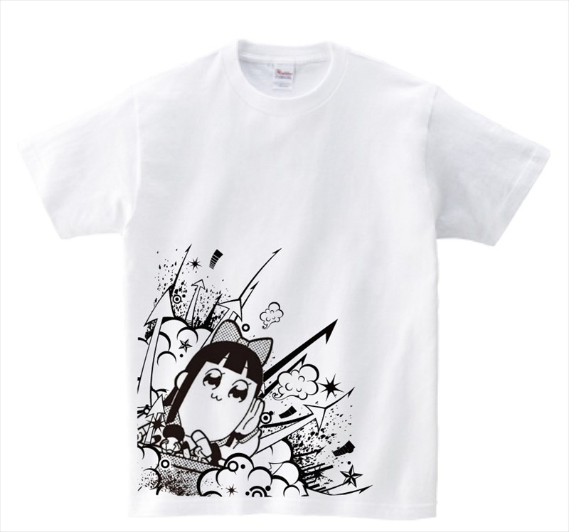 【グッズ-Tシャツ】ポプテピピック　ホワイトTシャツ B