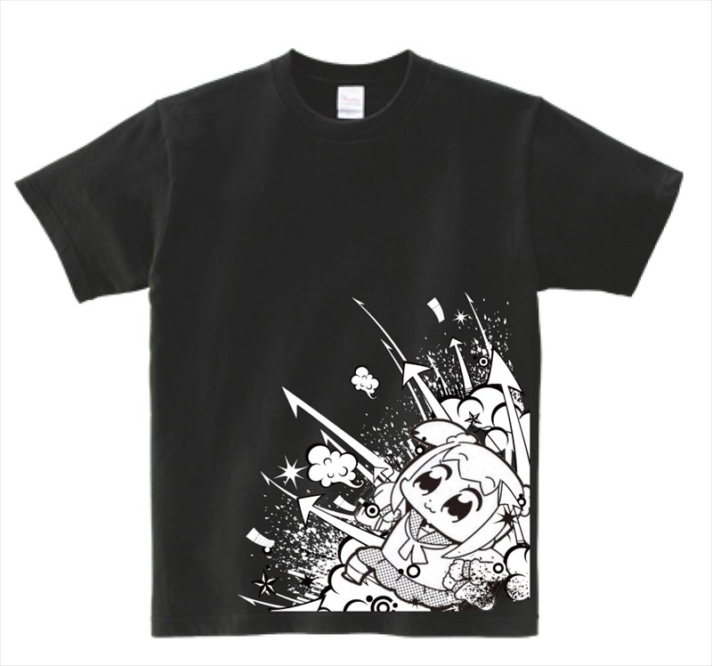 【グッズ-Tシャツ】ポプテピピック　ブラックTシャツ A