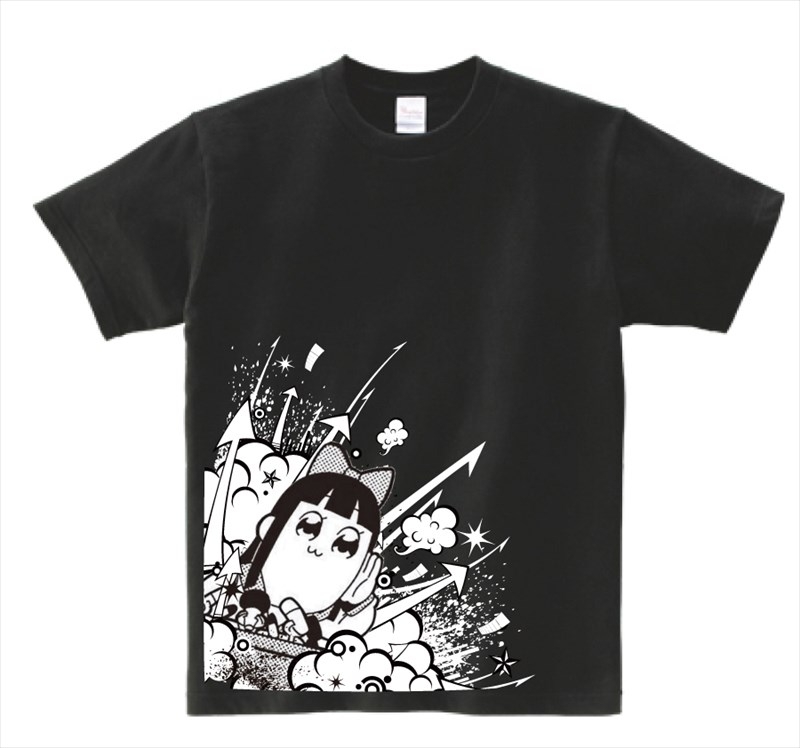 【グッズ-Tシャツ】ポプテピピック　ブラックTシャツ B